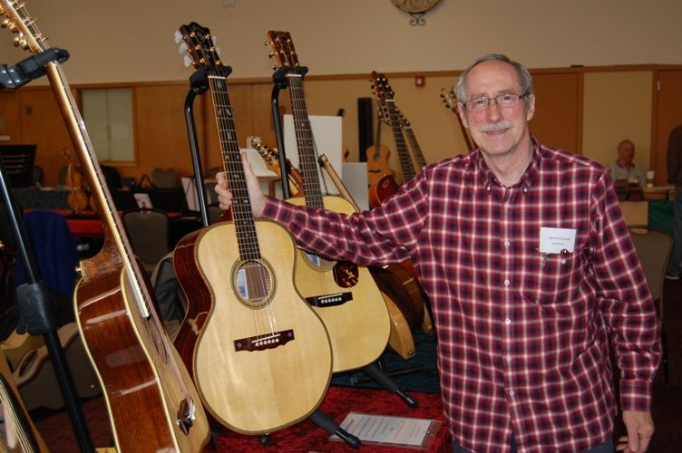 John Greven with his guitars