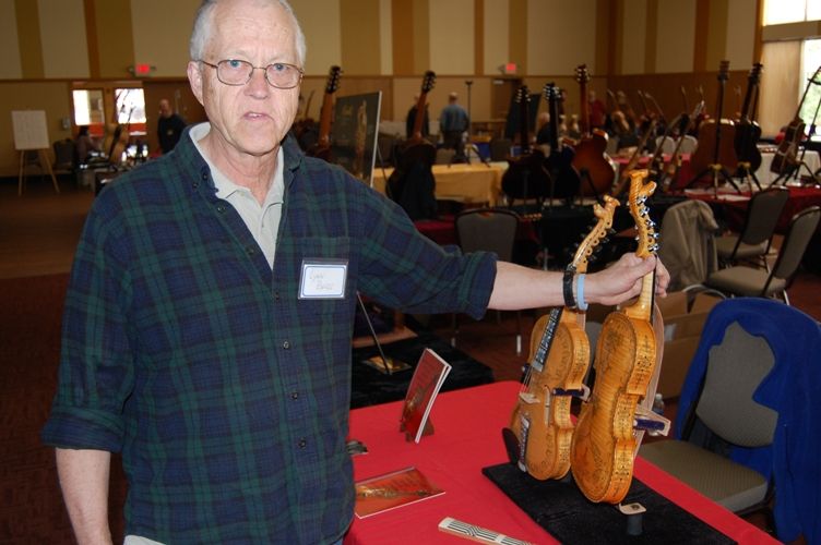 Lynn Berg with his Hardanger fiddles