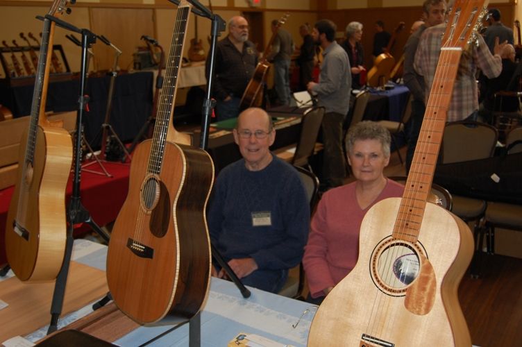 Wes Peabody, his lovely wife, and his guitars