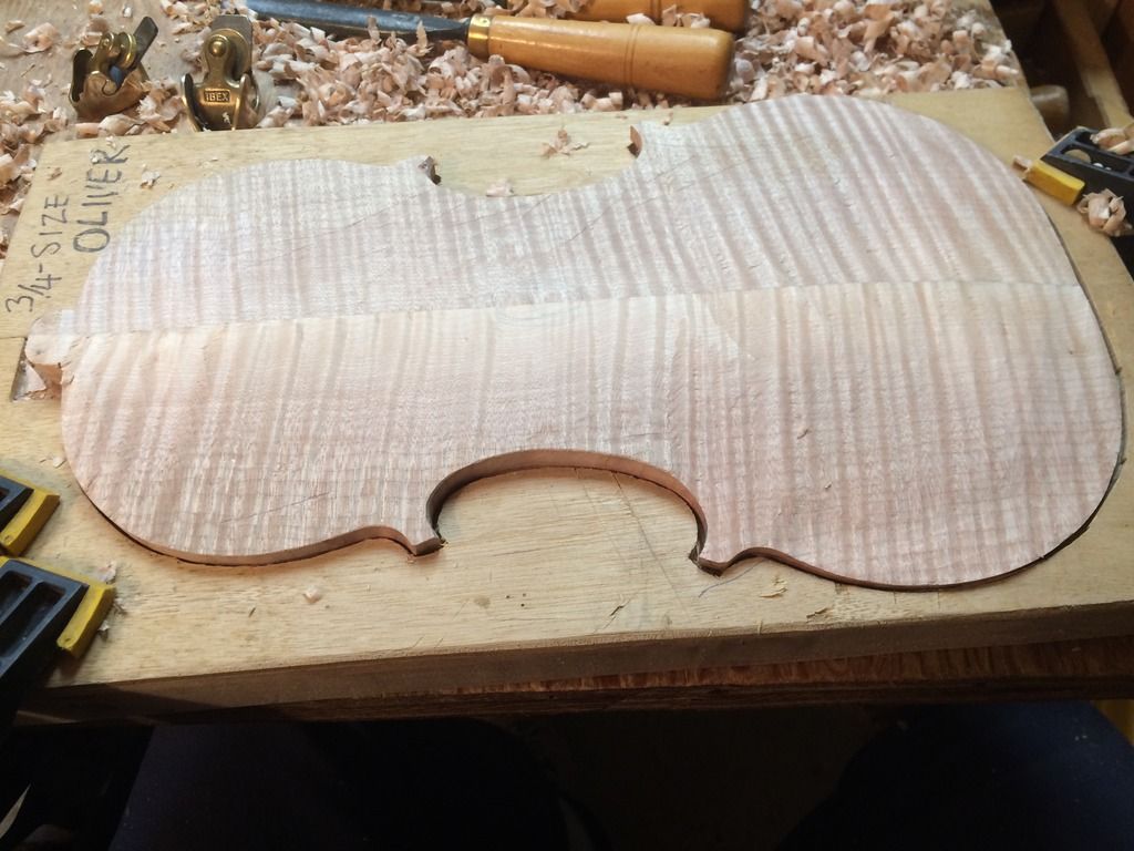 Beginning to carve the back archings