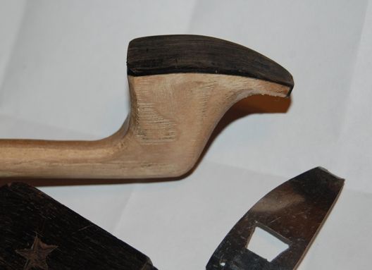 Ebony lining with stainless tip plate, for Bass Bow.