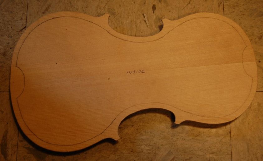 Inside front plate, before carving
