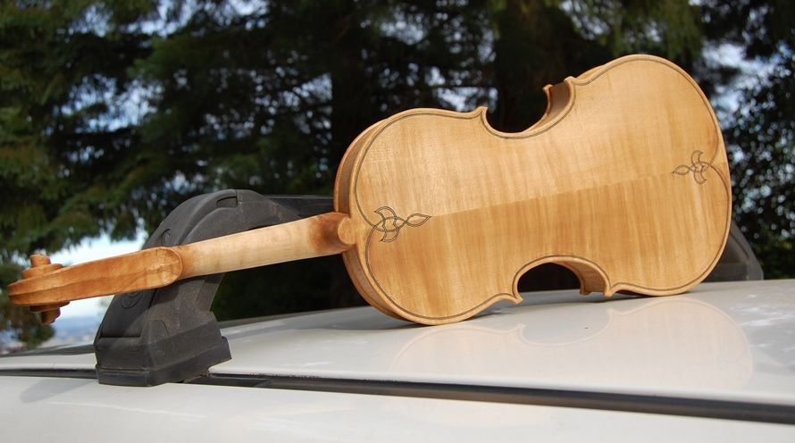 Five string fiddle back, drying in the sun