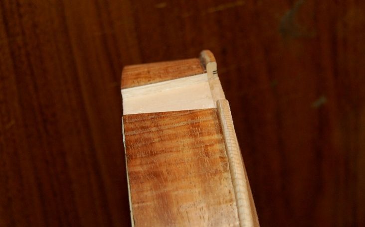 Side view of neck mortise