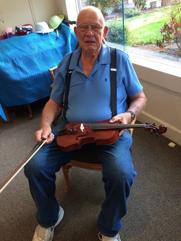 Owner with his resurrected fiddle.