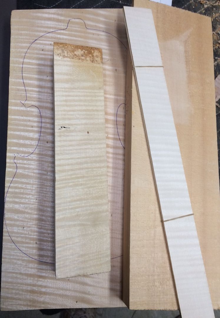 One-piece back, neck and ribs of European Maple, front of European Spruce.