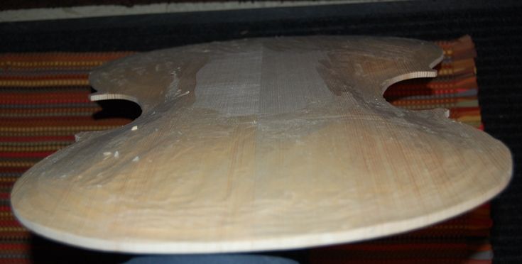 Rough-arched plate ready for purfling