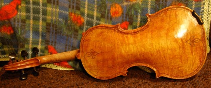 Back of completed Oliver Five String Fiddle