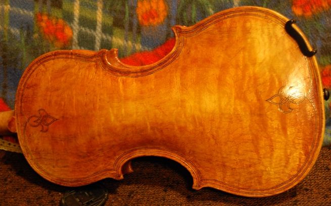 Close-up of Oliver 5-String Fiddle Back
