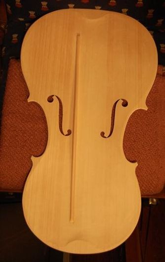 Finished cello bass-bar from front