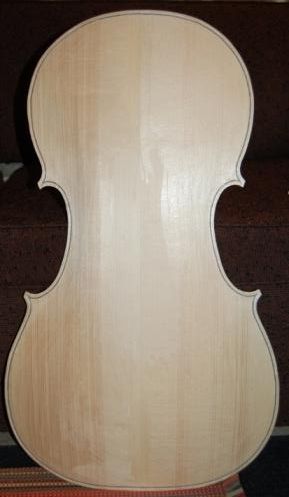 Cello Front Purfling Channel Cut