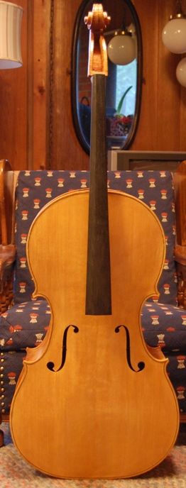 Cello front with one coat of varnish.