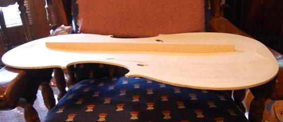 Cello Bass-bar in the rough, viewed from the side.