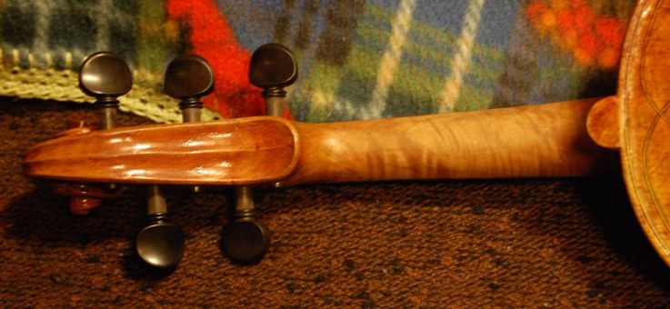 Back of Oliver Five-String Fiddle neck