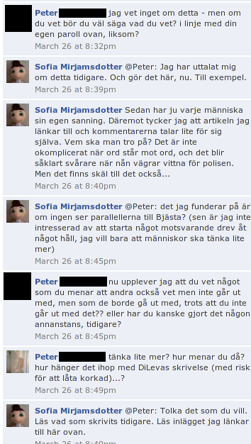Mymlans relation till oskuldspresumtionen tycks såväl selektiv som godtycklig (2/4). Bild: Facebook