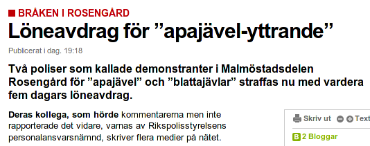 Skånsk version av Hornstull Hooligans får löneavdrag. Bild: DN