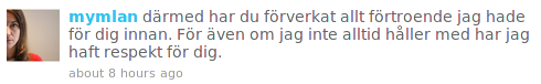 Mymlan talar från hjärtat (2/6). Bild: Twitter
