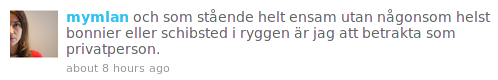 Mymlan talar från hjärtat (5/6). Bild: Twitter