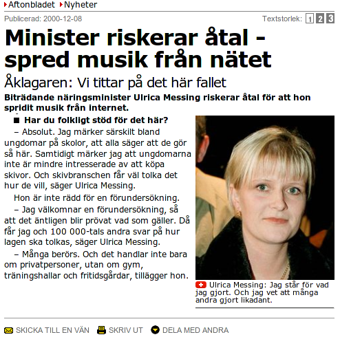 Ulrika Messing, f.d. minister och en gång i tiden representant för Den Nya Tiden. Bild: Aftonbladet
