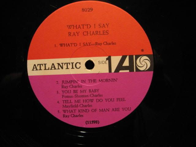 Ray Charles, What'd I Say, (1960, purp/red/white fan mono label)