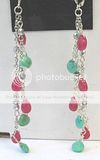 Faceted Pink Jade & Chrysoprase Briolette Gemstone Earrings 925 