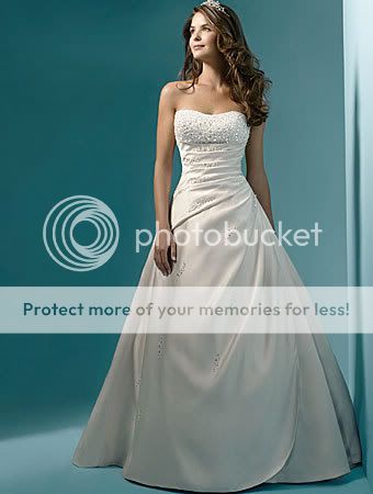 no 1 wedding dress white or ivory made in satin and pearl sequines