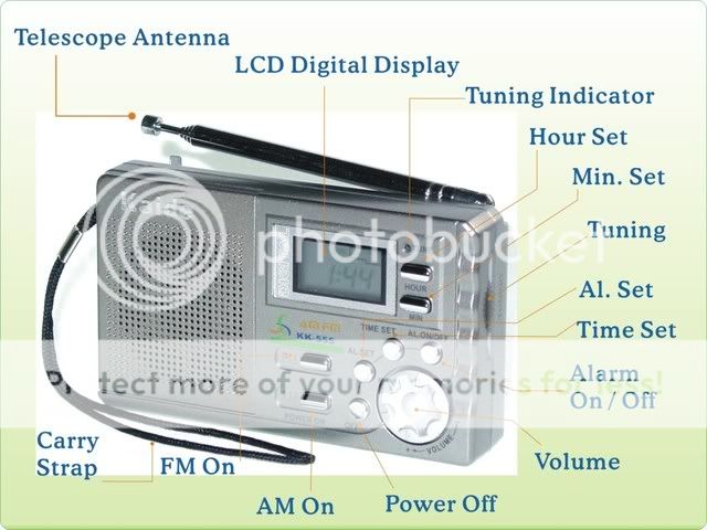 Am FM Portable Alarm Clock Radio Receiver Digital DC P3